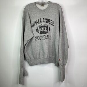 Vintage Handcuffs UW La Crosse Football Grey Crewneck Sweatshirt Size XL